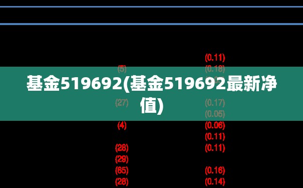 基金519692(基金519692最新净值)