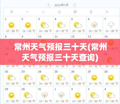 常州天气预报三十天(常州天气预报三十天查询) 常州天气预报三十天(常州天气预报三十天查询)