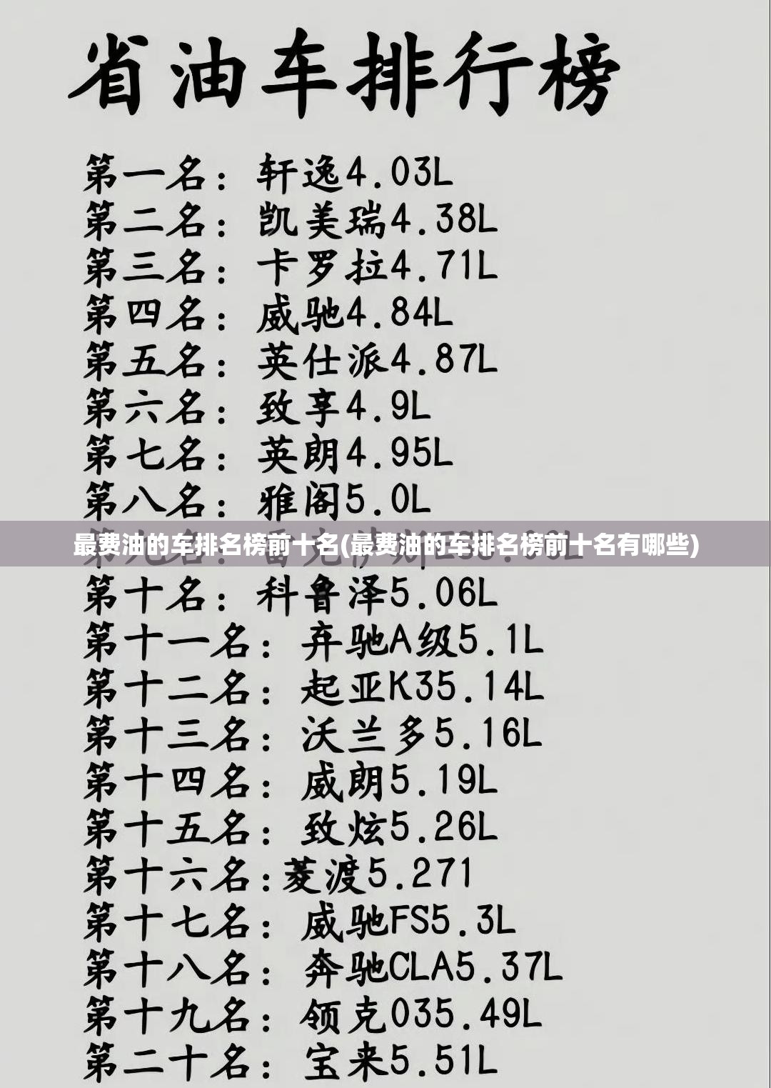 最费油的车排名榜前十名(最费油的车排名榜前十名有哪些) 最费油的车排名榜前十名(最费油的车排名榜前十名有哪些)
