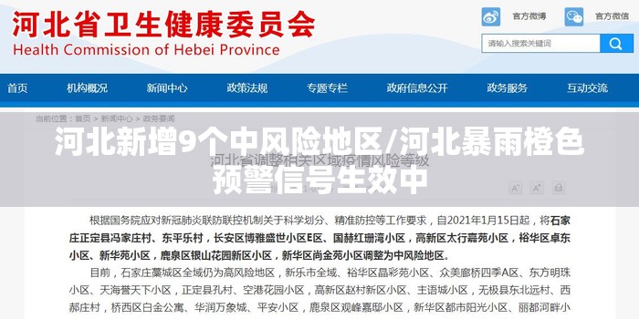 河北新增9个中风险地区/河北暴雨橙色预警信号生效中 河北新增9个中风险地区/河北暴雨橙色预警信号生效中